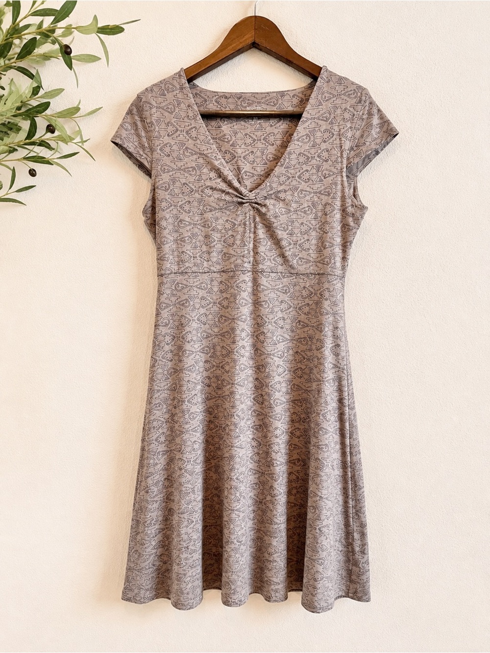 Toad&Co Rosemarie Dress Small Brown Organic Cotton Stretch Artsy Boho Midi J17